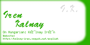iren kalnay business card